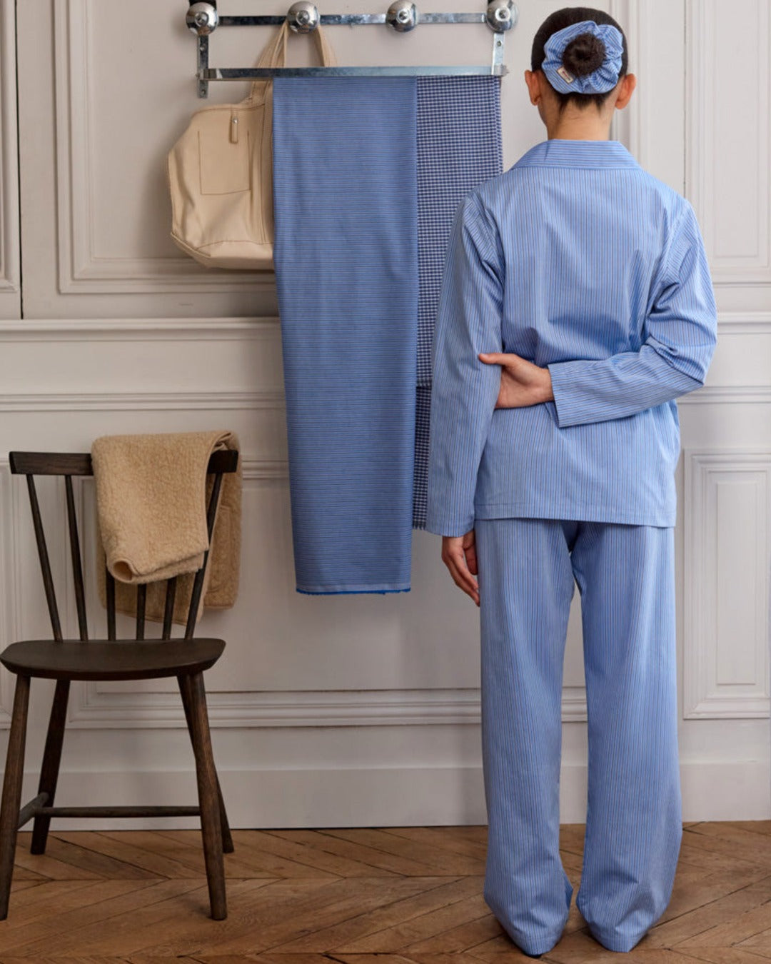 Merci - Pyjama En Coton - Rayures Triples Bleu