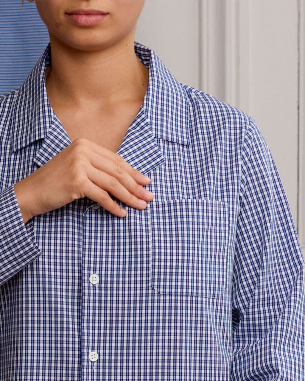 Merci - Cotton Pajamas - Checks Blue