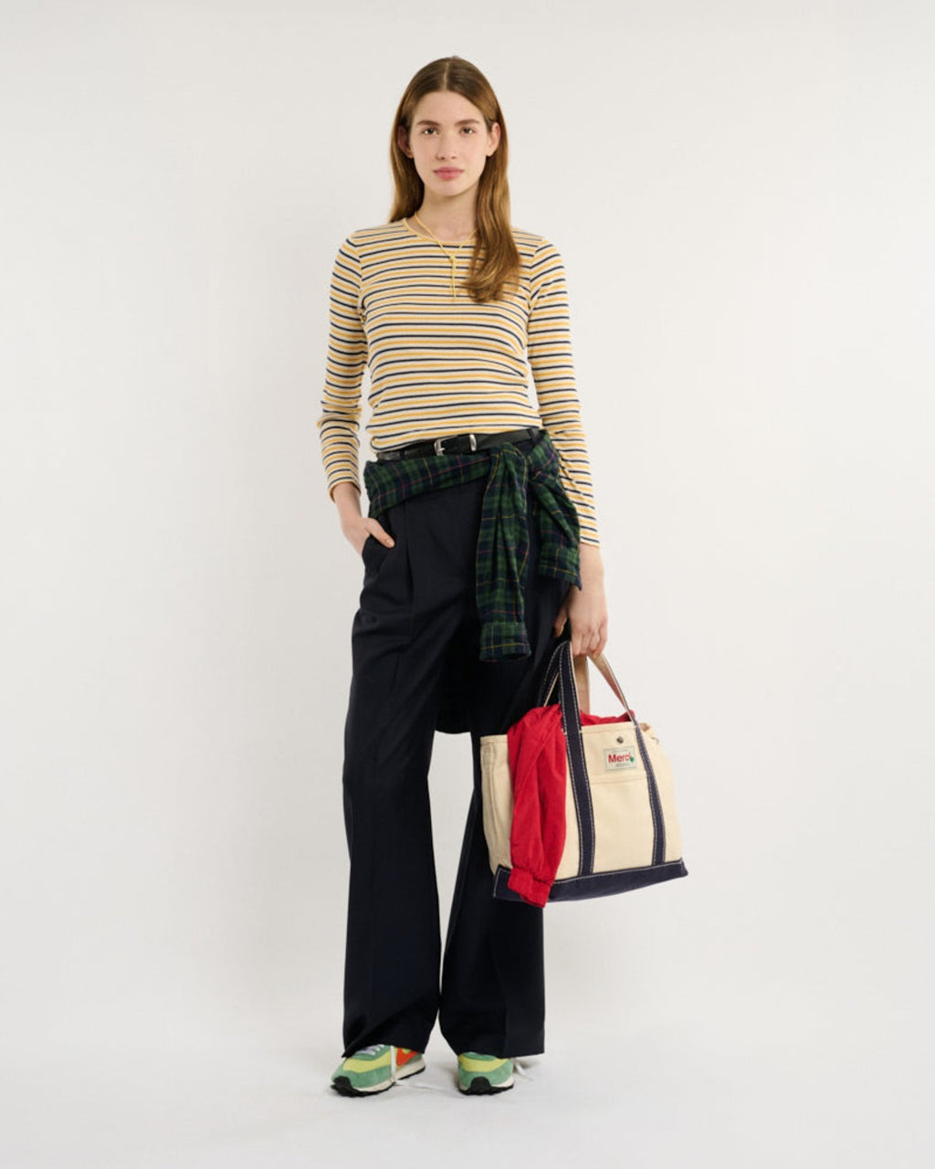 Merci - Carla T-shirt - Navy & Yellow