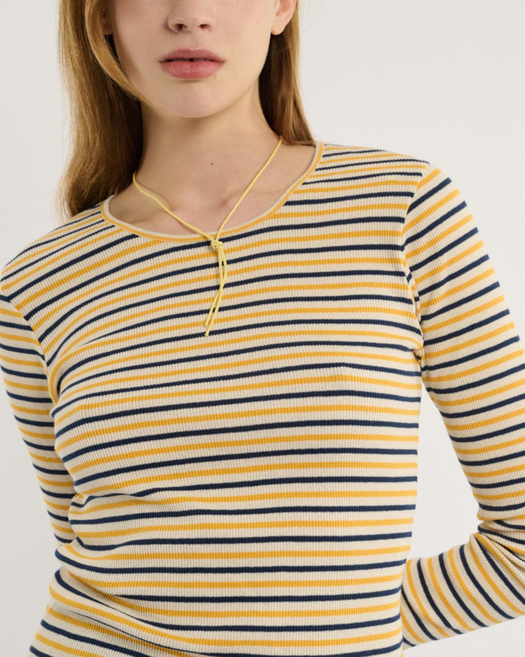Merci - Carla T-shirt - Navy & Yellow