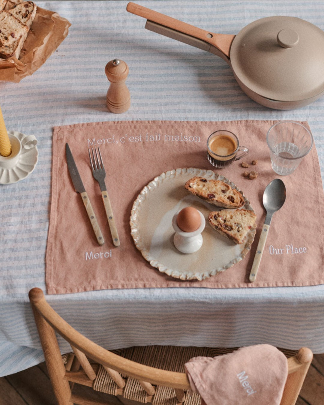 Merci x Our Place - Washed Linen Placemat - Clay Pink