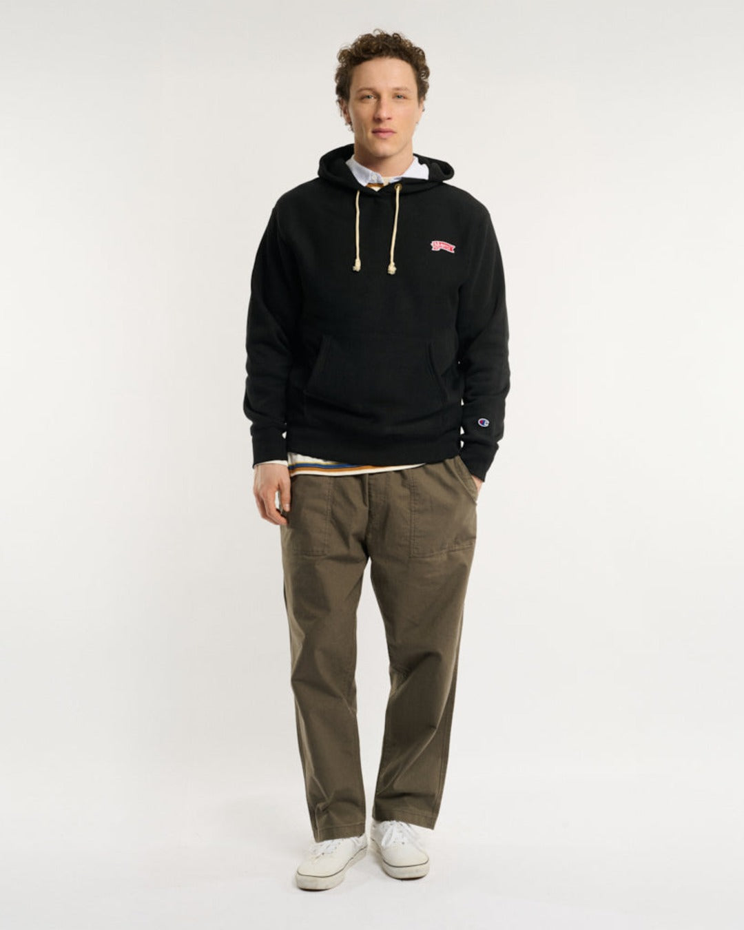 Merci x Champion - Sweat À Capuche Merci Patch - Noir