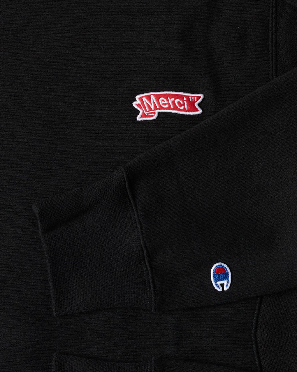 Merci x Champion - Sweat À Capuche Merci Patch - Noir