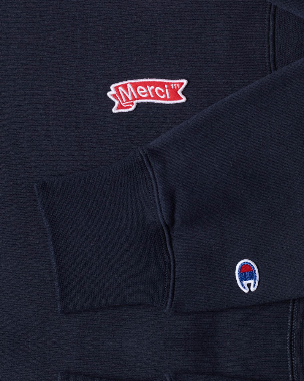 Merci x Champion - Sweat À Capuche Merci Patch - Navy