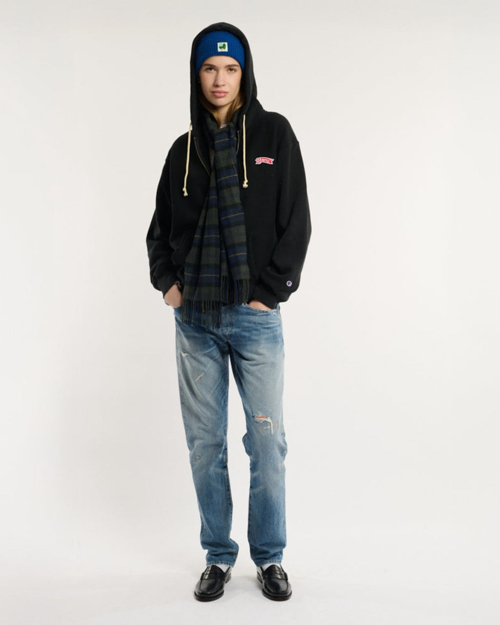 Merci x Champion - Merci Hoodie Patch Zip - Black