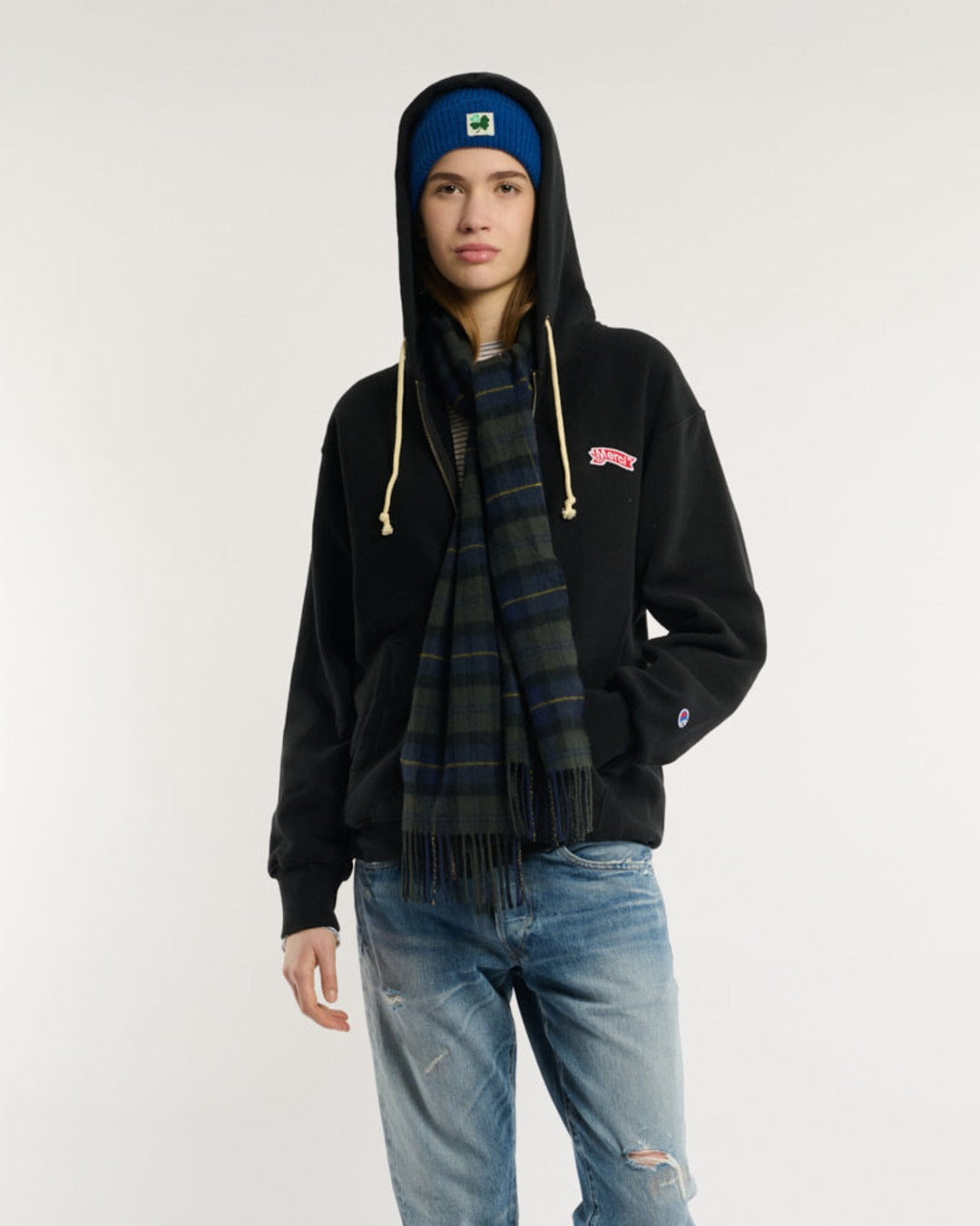 Merci x Champion - Merci Hoodie Patch Zip - Black
