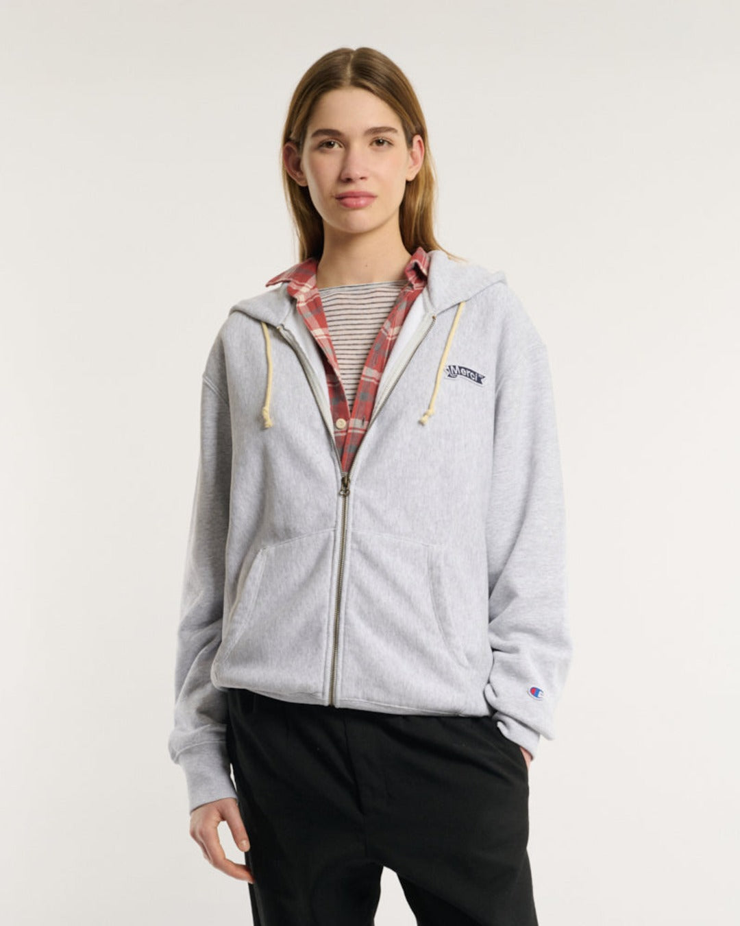 Merci x Champion - Sweat Full Zip Patch - Gris