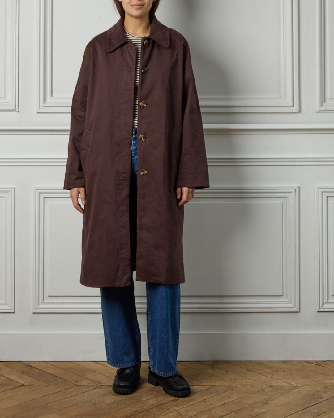 Merci - Gaby Trench Coat - Chocolate