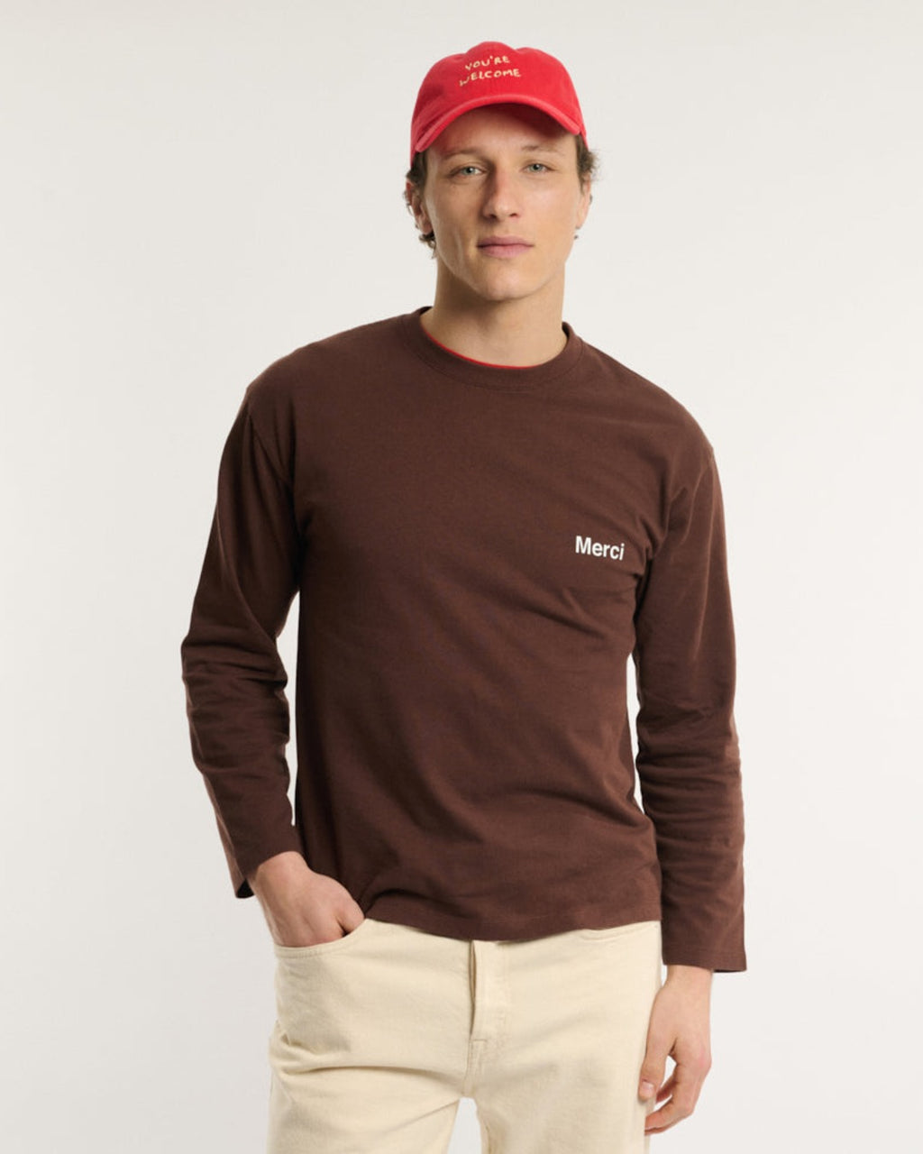 Merci - Aurelien LS T-shirt - Brown