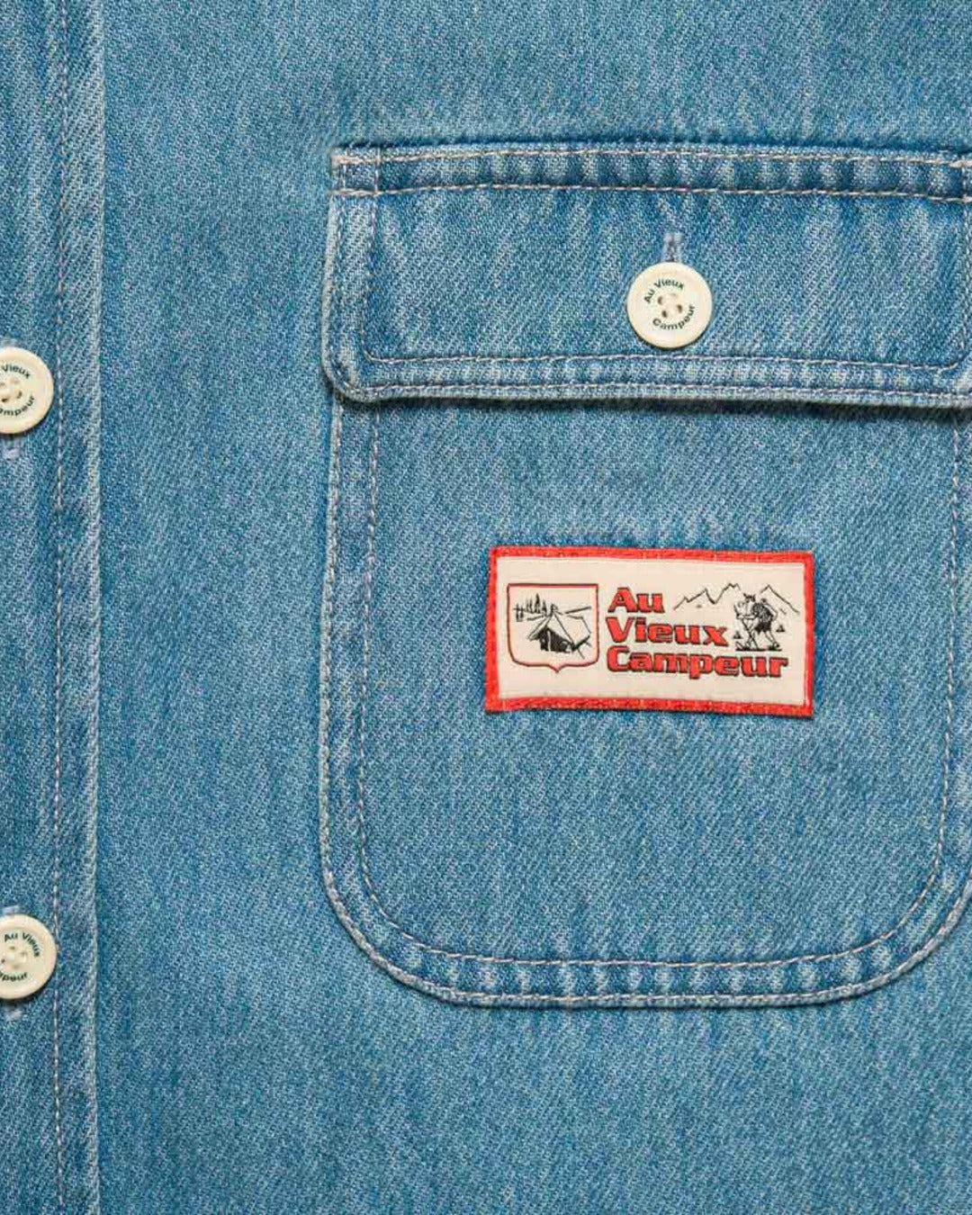 Au Vieux Campeur - Congés Payés - Chemise Marcel - Bleu & Blanc