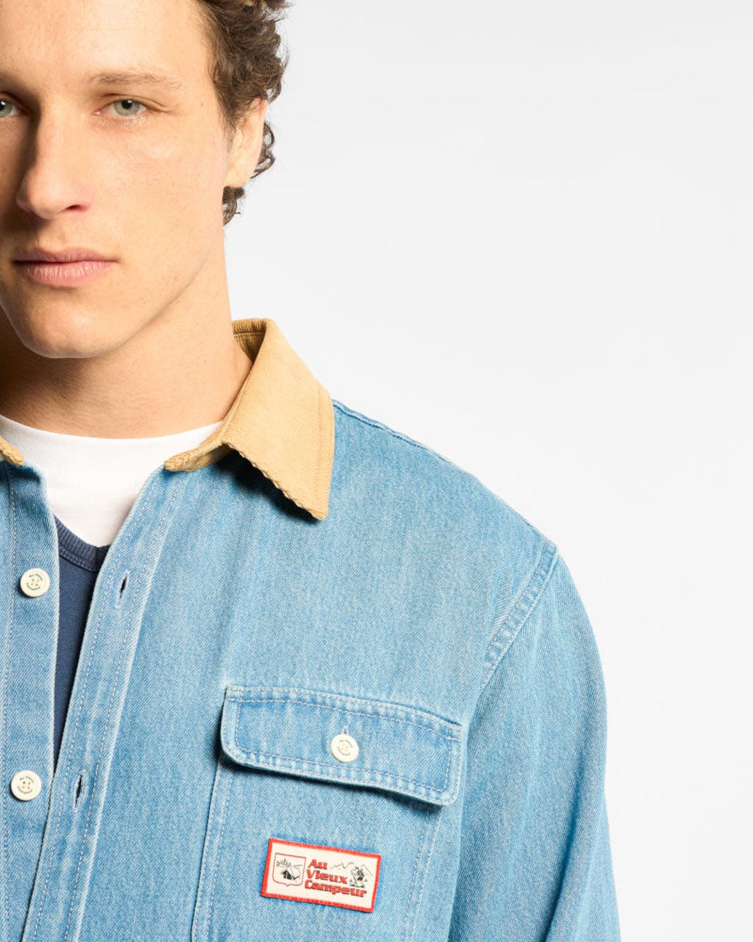 Au Vieux Campeur - Congés Payés - Chemise Marcel - Bleu & Blanc