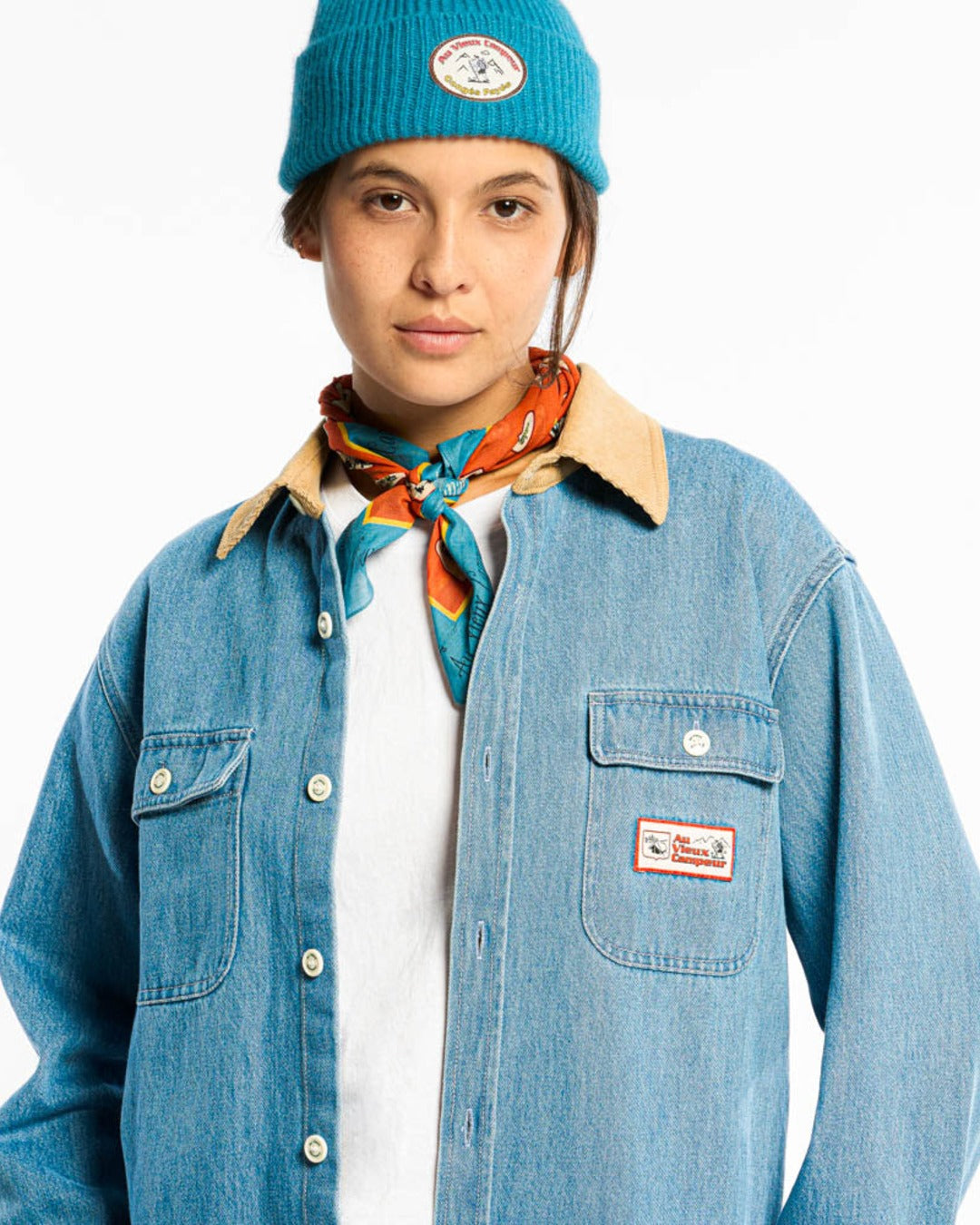 Au Vieux Campeur - Congés Payés - Chemise Marcel - Bleu & Blanc