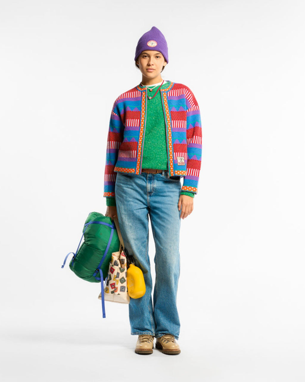 Au Vieux Campeur - Congés Payés - Nicole Cardigan - Blue & Red