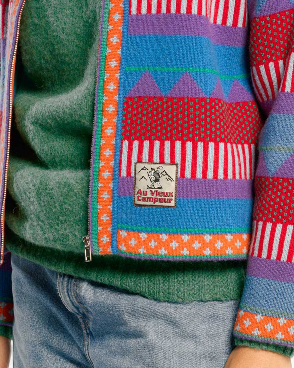 Au Vieux Campeur - Congés Payés - Nicole Cardigan - Blue & Red