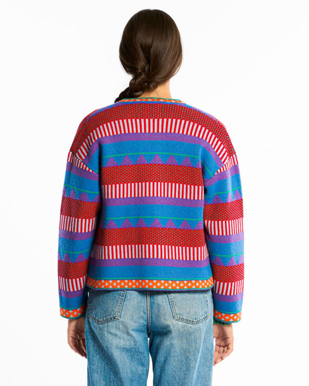 Au Vieux Campeur - Congés Payés - Nicole Cardigan - Blue & Red