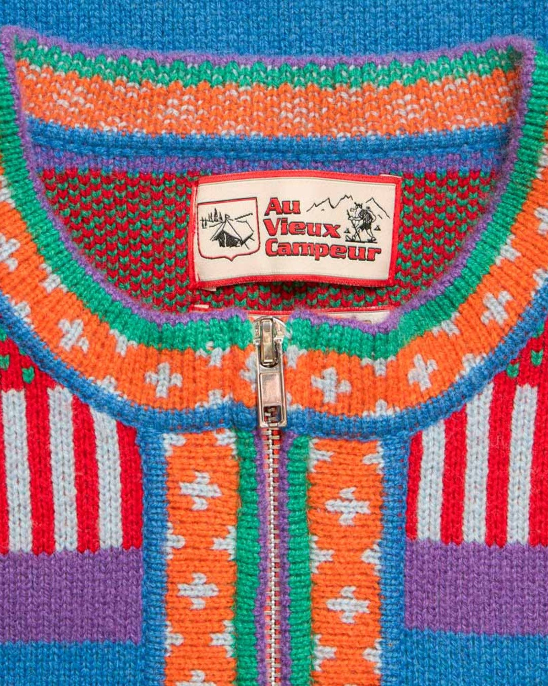 Au Vieux Campeur - Congés Payés - Nicole Cardigan - Blue & Red
