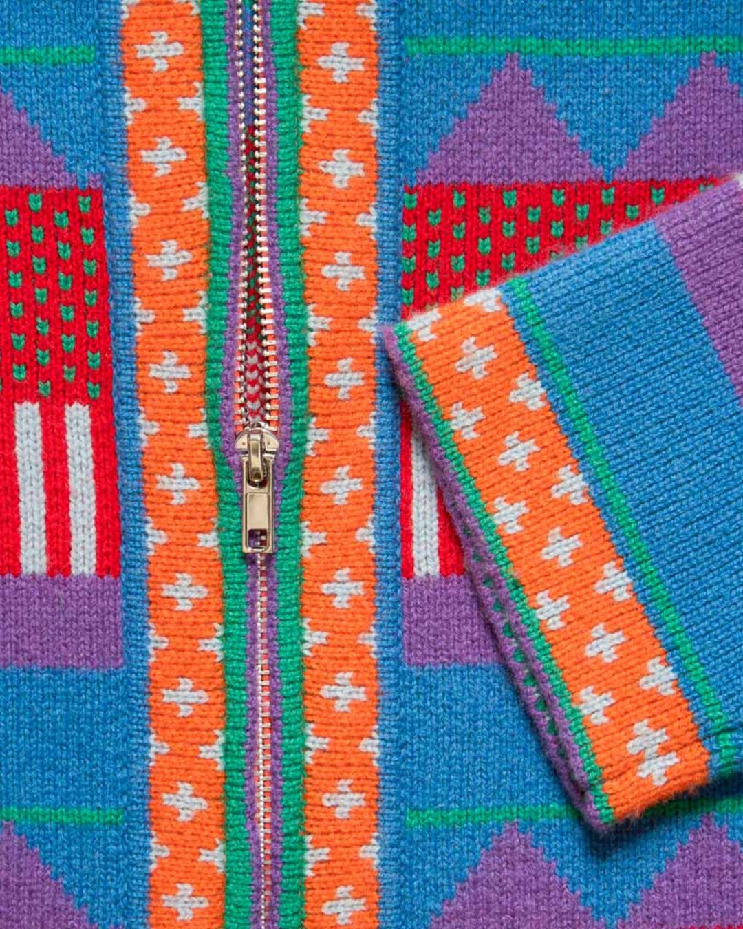 Au Vieux Campeur - Congés Payés - Nicole Cardigan - Blue & Red