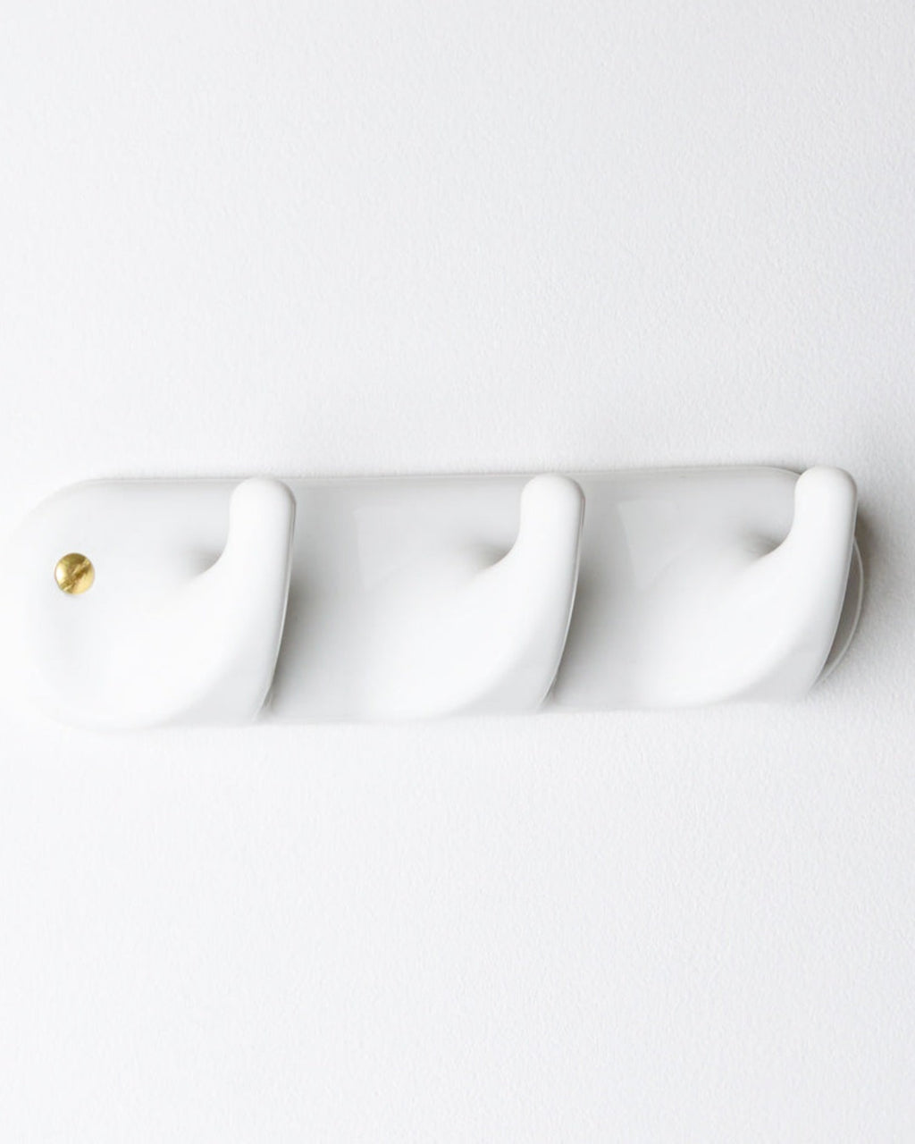 Zangra - Patere 3 Crochets En Porcelaine - Blanc