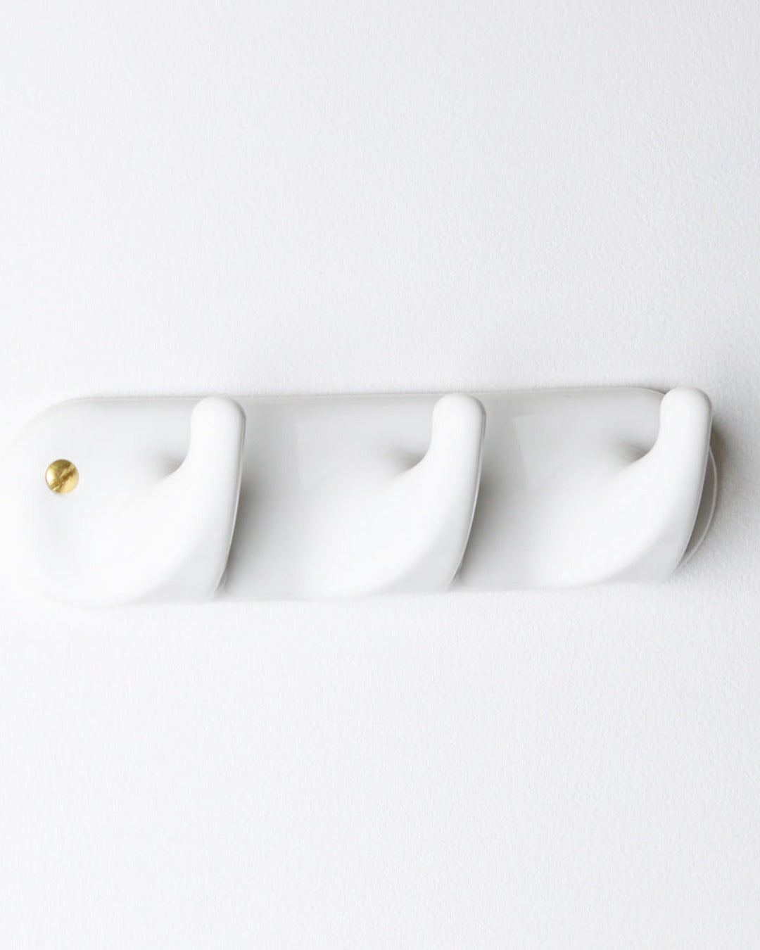 Zangra - Patere 3 Crochets En Porcelaine - Blanc