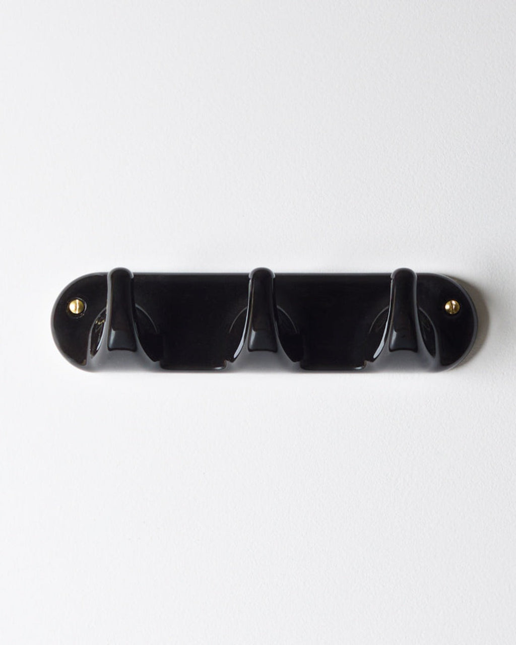 Zangra - Patere 3 Crochets En Porcelaine - Noir