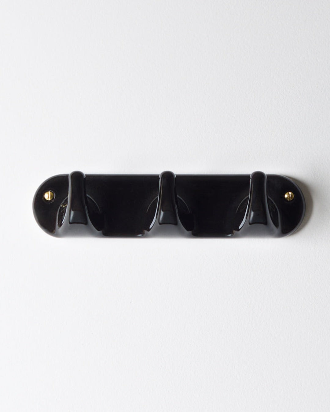 Zangra - Patere 3 Crochets En Porcelaine - Noir