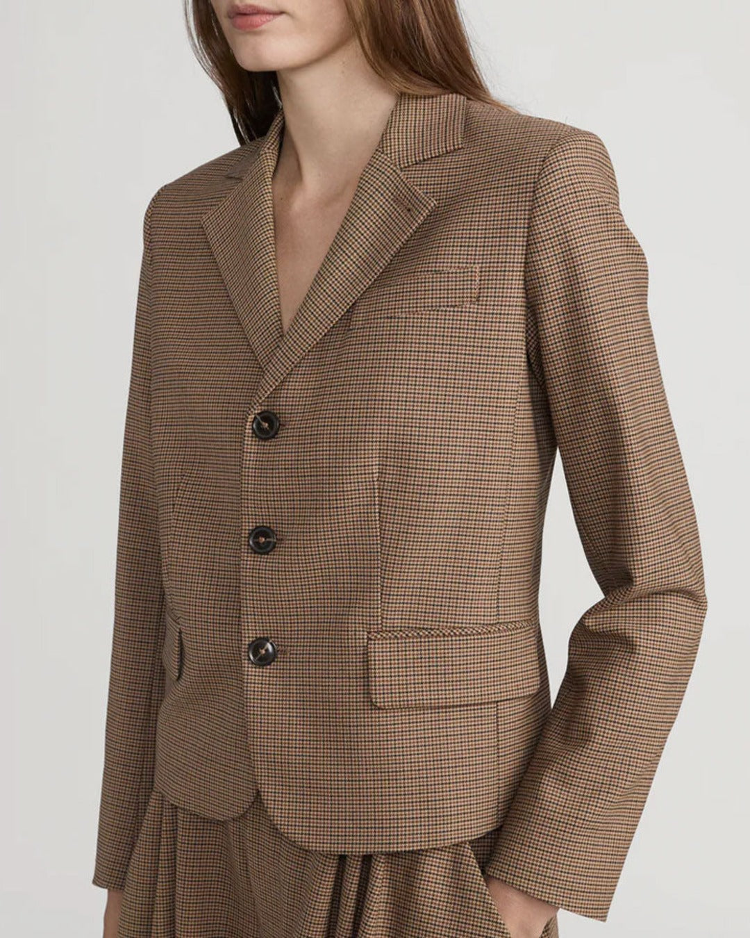 Frame - Veste The Plaid Smart - Marron
