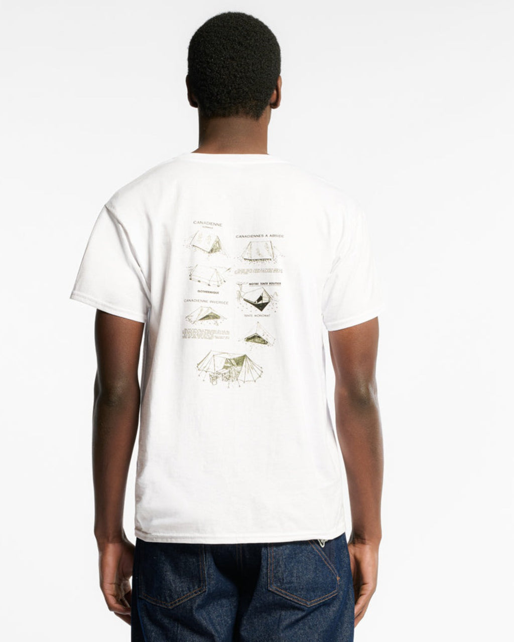Au Vieux Campeur - Congés Payés - T-Shirt Manches Courtes Tentes - Blanc
