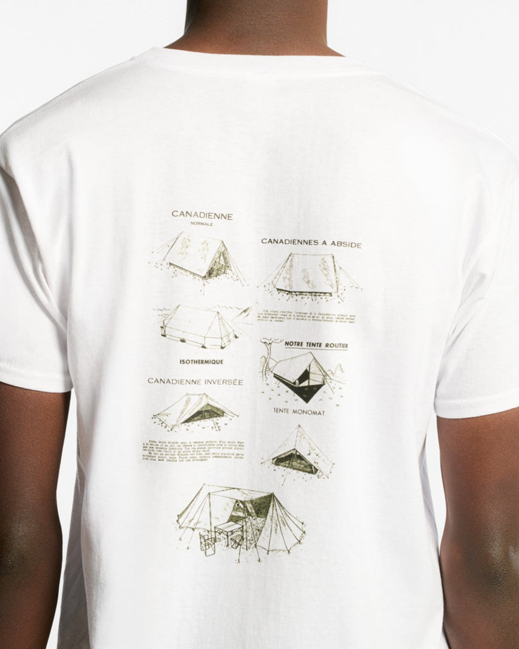 Au Vieux Campeur - Congés Payés - T-Shirt Manches Courtes Tentes - Blanc