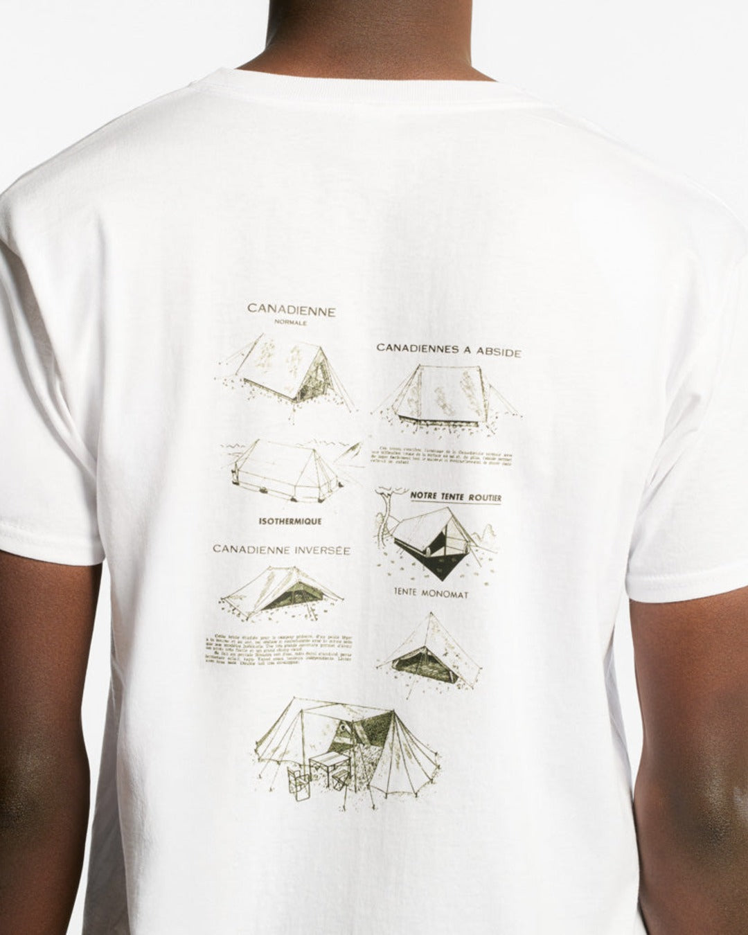 Au Vieux Campeur - Congés Payés - T-Shirt Manches Courtes Tentes - Blanc
