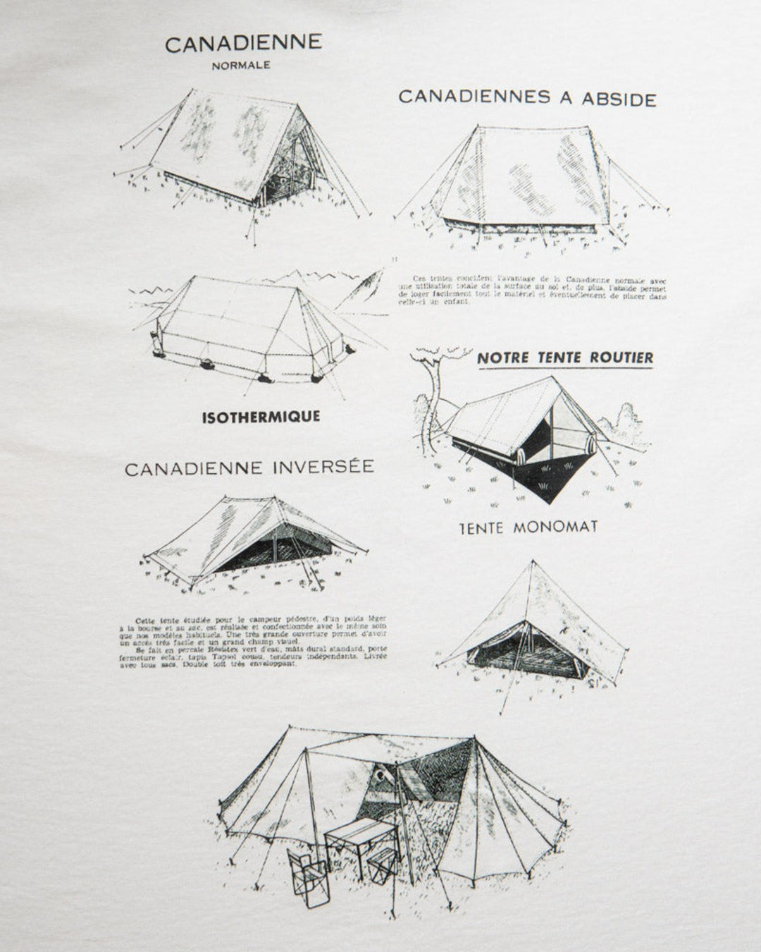 Au Vieux Campeur - Congés Payés - T-Shirt Manches Courtes Tentes - Blanc