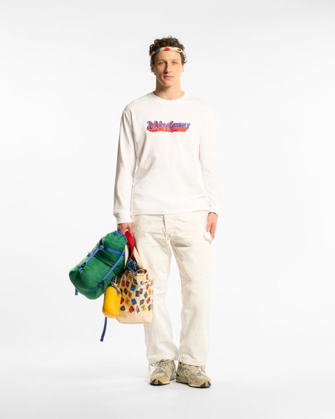 Au Vieux Campeur - Congés Payés - 1976 Blanket Long Sleeve T-shirt - White