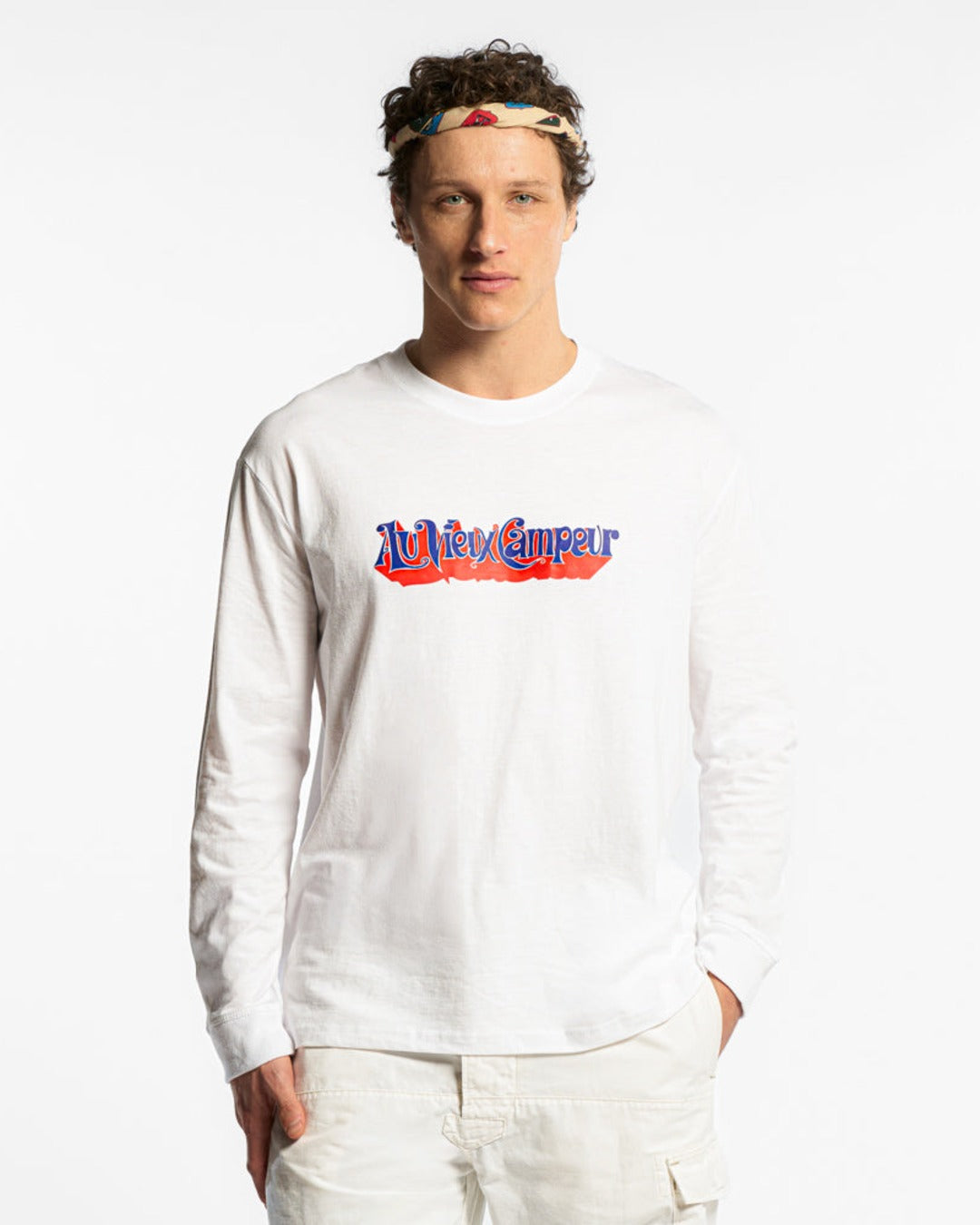 Au Vieux Campeur - Congés Payés - 1976 Blanket Long Sleeve T-shirt - White