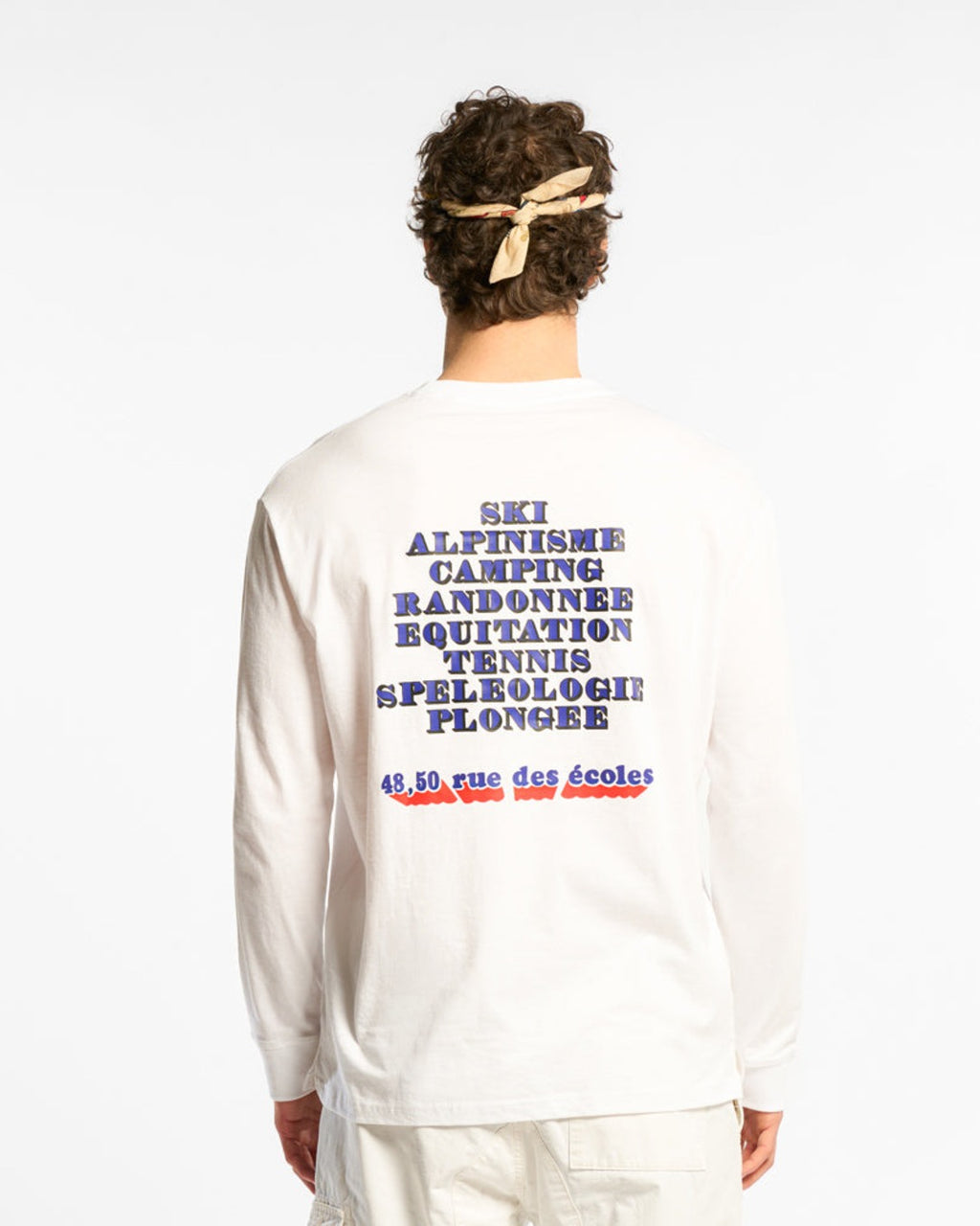 Au Vieux Campeur - Congés Payés - 1976 Blanket Long Sleeve T-shirt - White