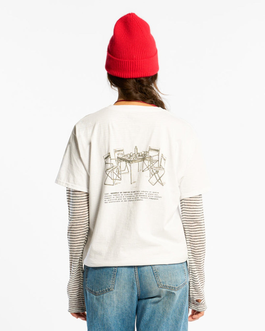 Au Vieux Campeur - Congés Payés - T-Shirt Manches Courtes Chaise De Camping - Blanc