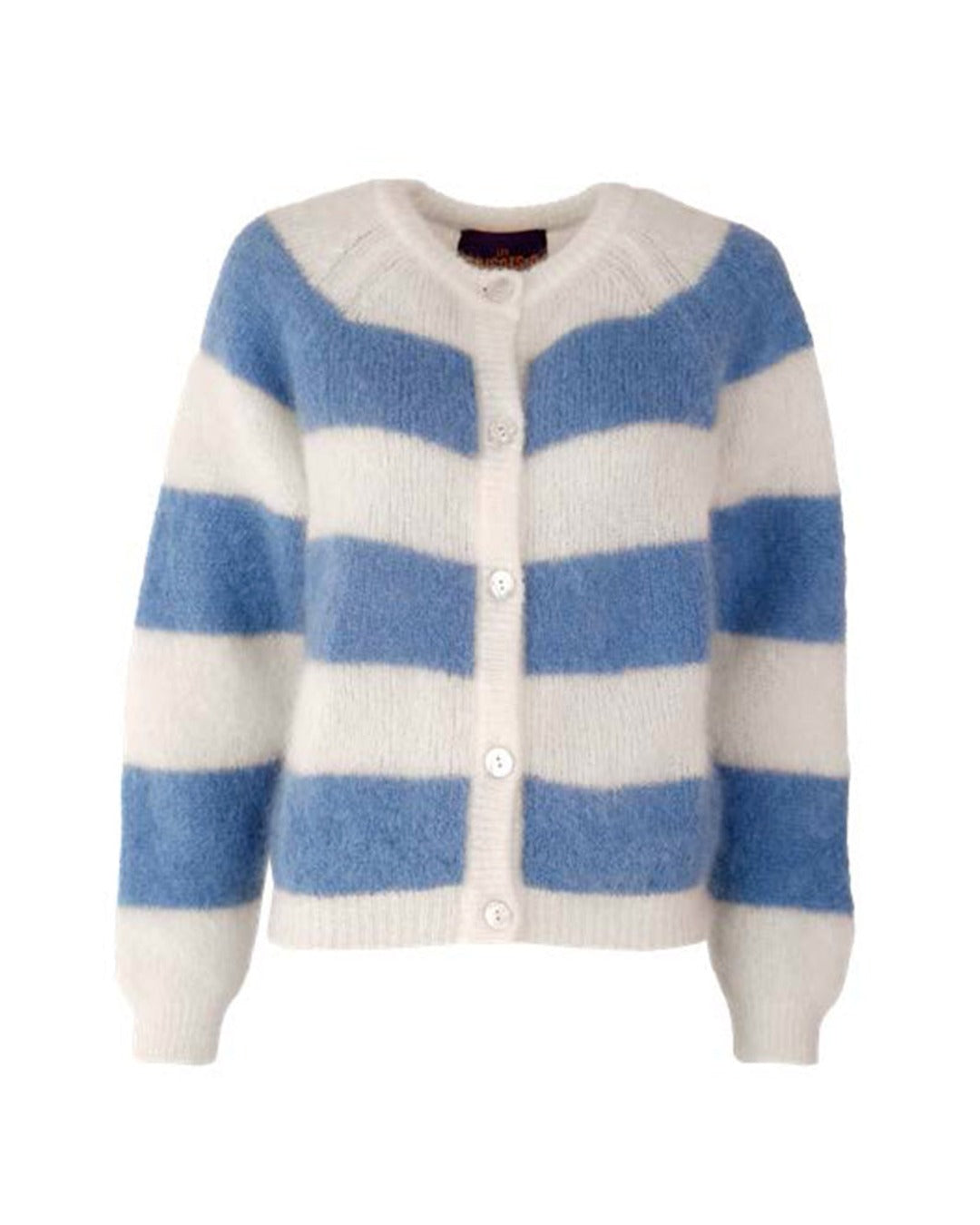 Les Tricots D'o - Cardigan Alice - Blanc et Bleu Jeans