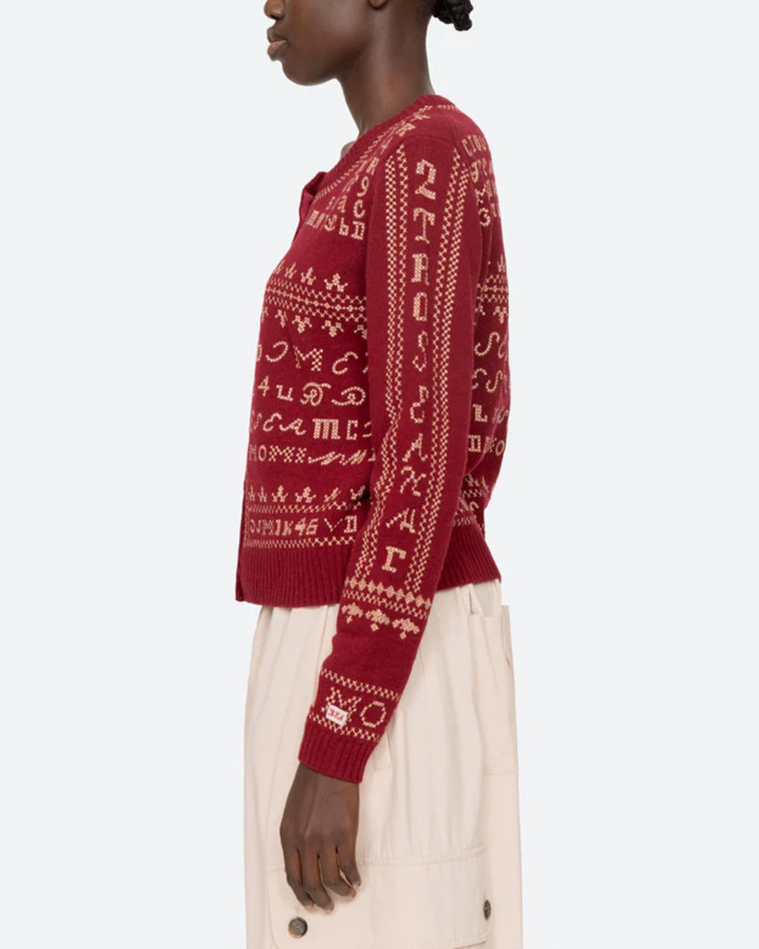 Sea New York - Sea NY - Embroidered Kit Cardigan - Burgundy