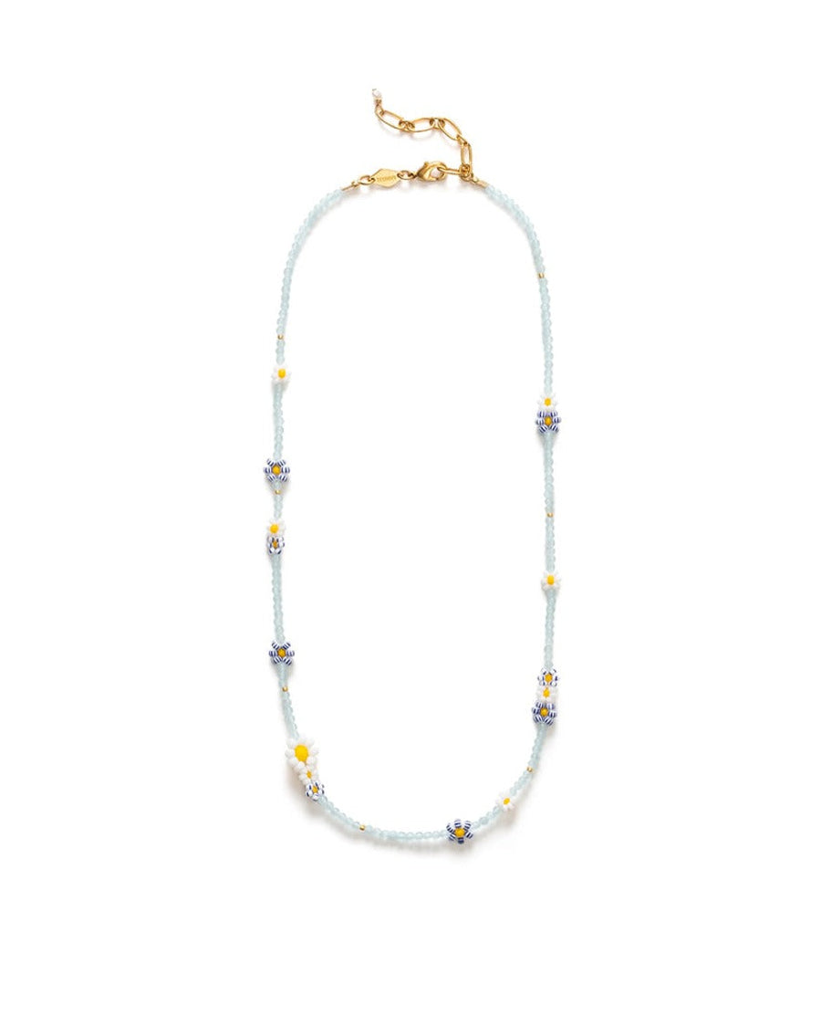 Anni Lu - Bluebell Bloom Necklace - Soft Blue