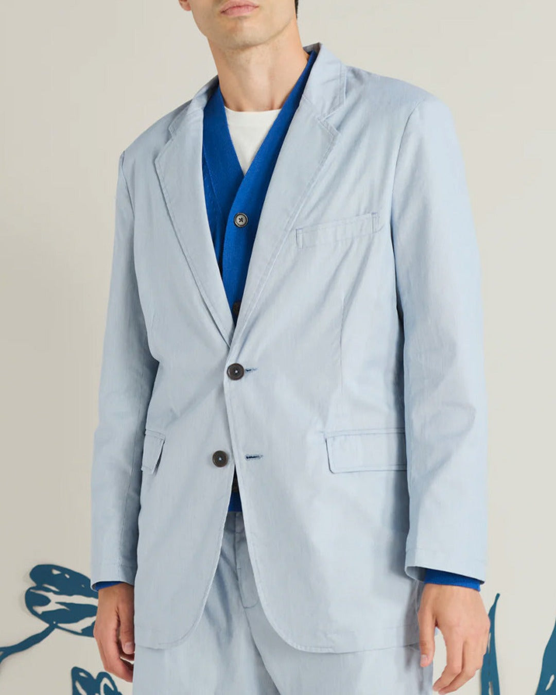 Universal Works - Veste Blazer Boston Kennedy - Bleu à rayures