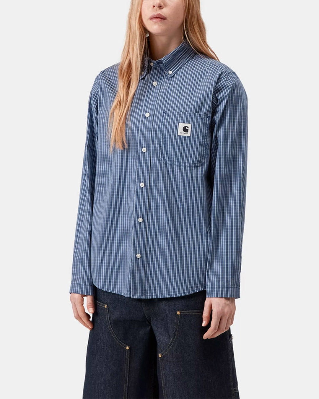 Carhartt WIP - Chemise W LS Groff - Bleu Groff Check