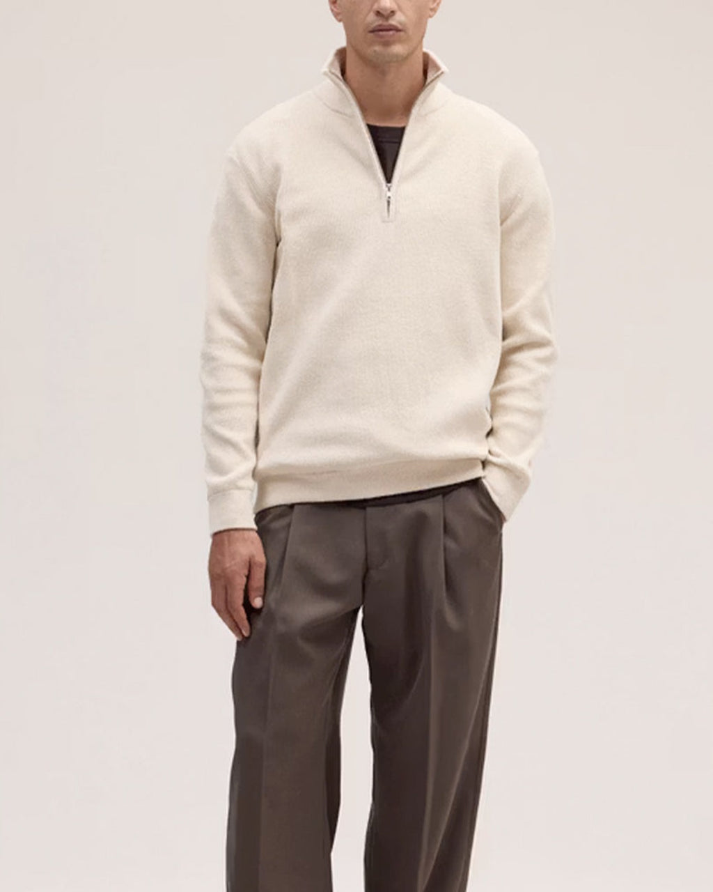 Nn07 - Danny Zip 6429 Knitwear - Ivory
