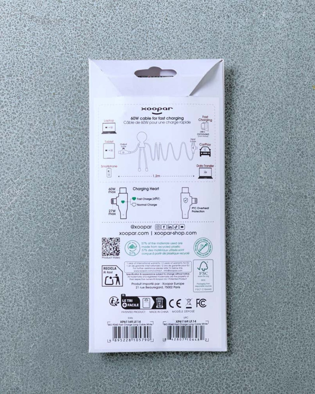 Xoopar - Mr Bio Long Fast Cable - White