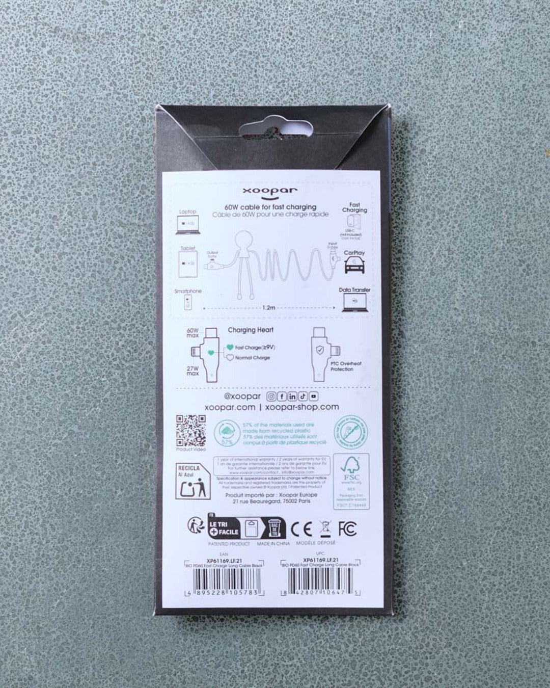 Xoopar - Mr Bio Long Fast Cable - Black