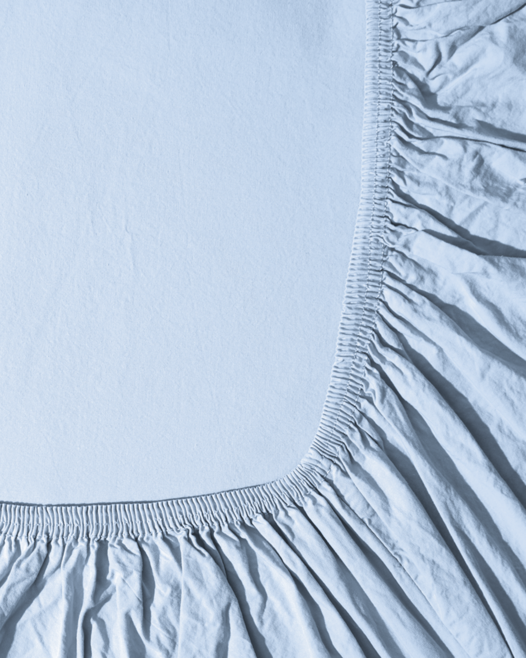 Merci - Cotton percale fitted sheet - Cornflower