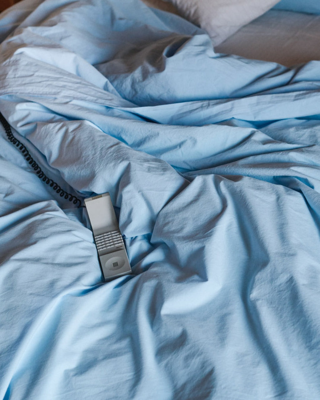 Merci - Cotton percale duvet cover - Cornflower