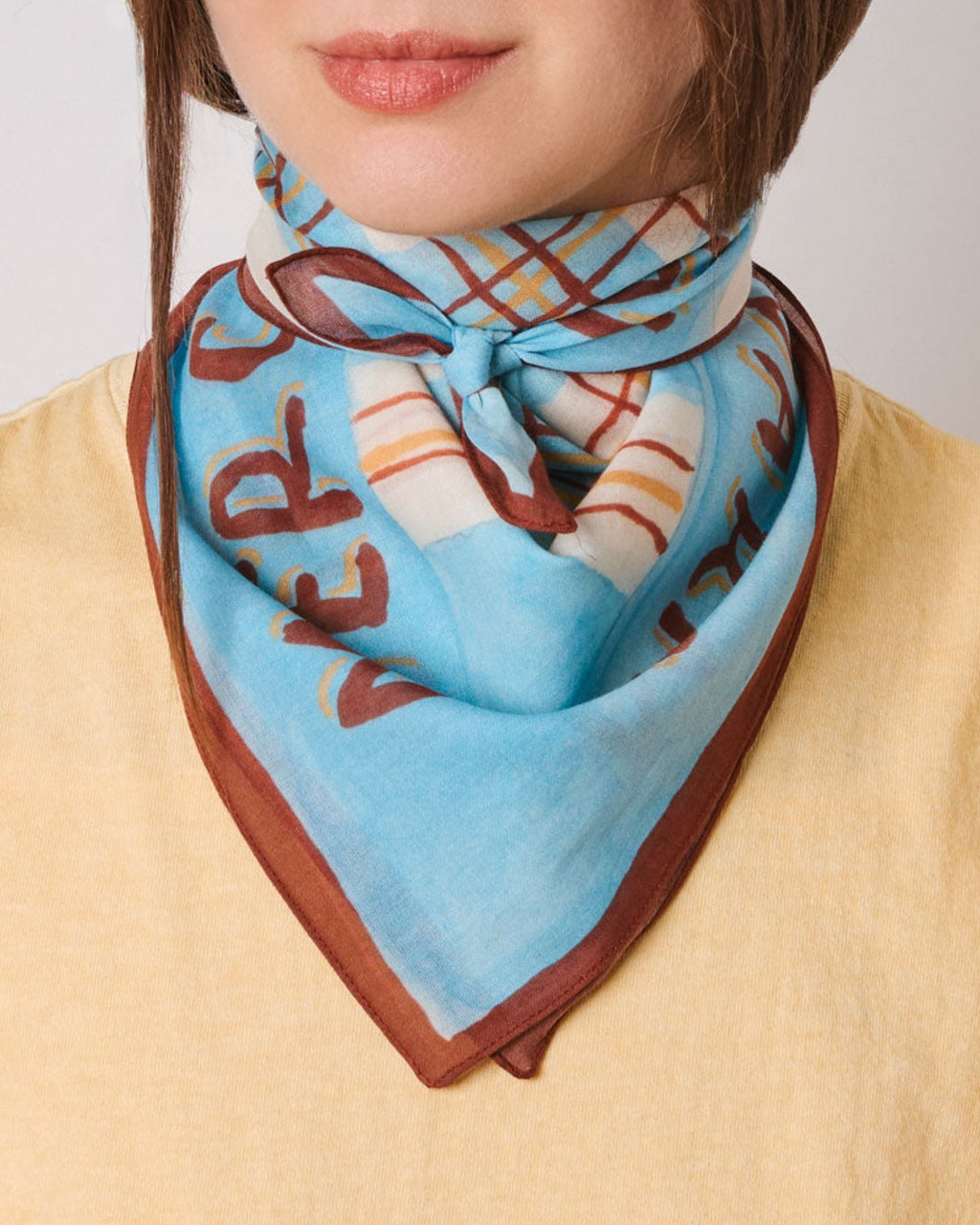 Merci - Bandana Ars Vivendi Virtus Est - Bleu Jaune Marron