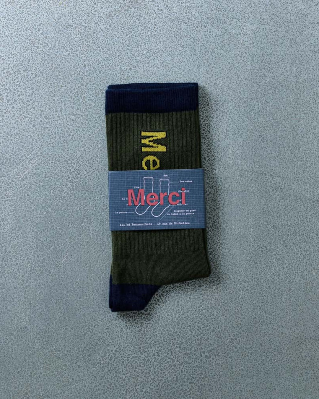 Merci - Scrappy Socks - Navy Khaki