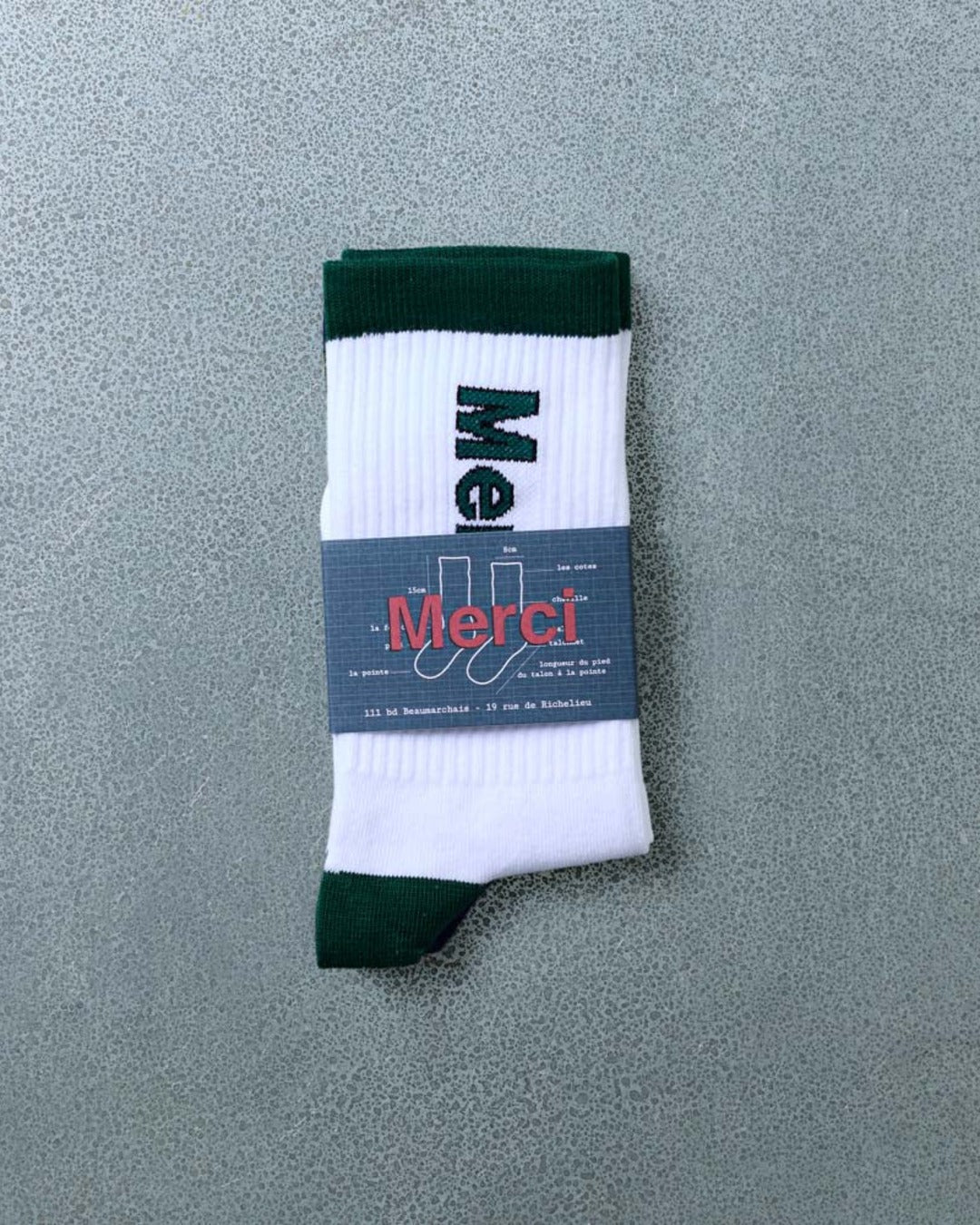 Merci - Scrappy Socks - White Green