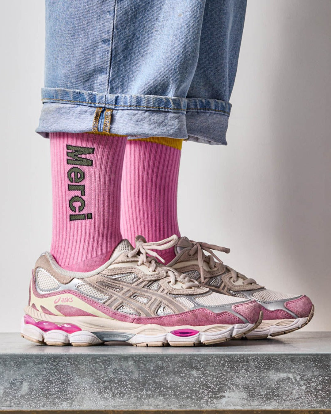 Merci - Scrappy Socks - Pink Yellow