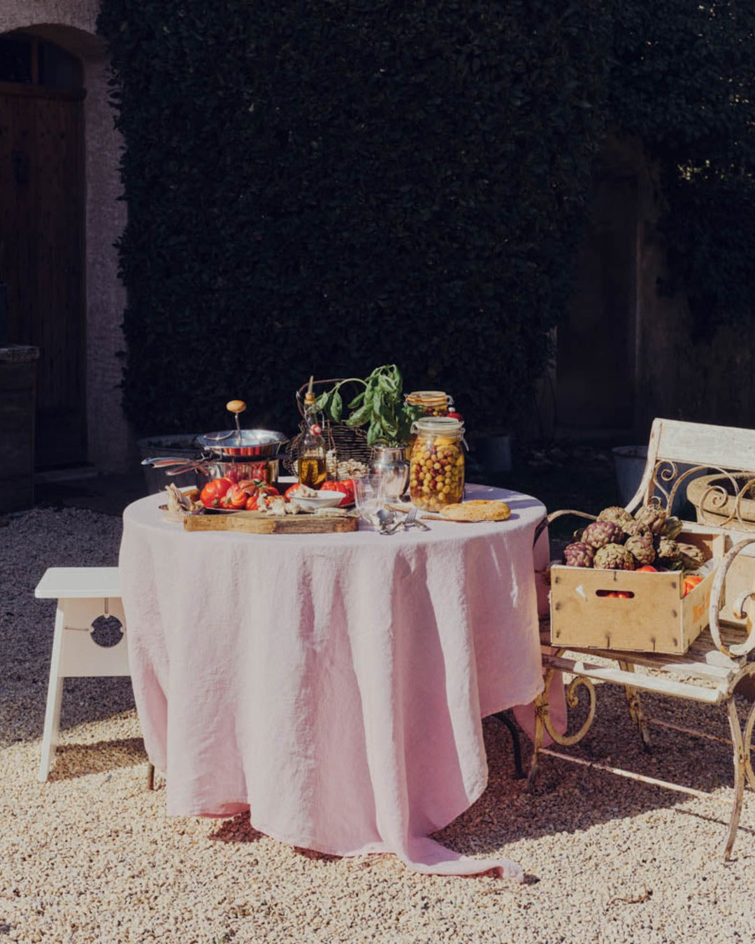Merci - Nappe En Lin Lavé - Rose Granité