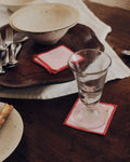 Merci - Set of 6 washed linen coasters - Granita Pink